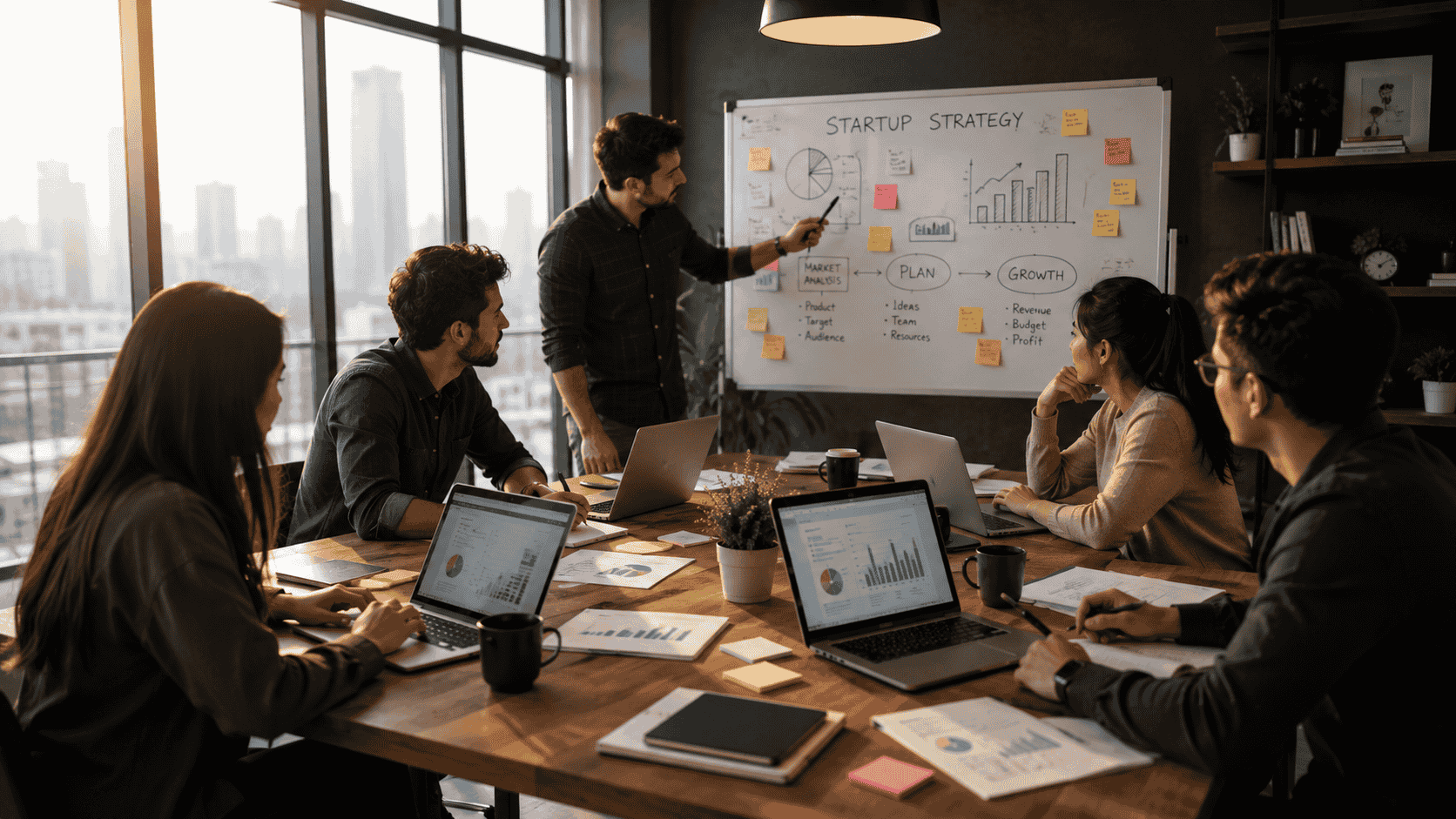 Invest in tech startups with investors analyzing startup growth opportunities