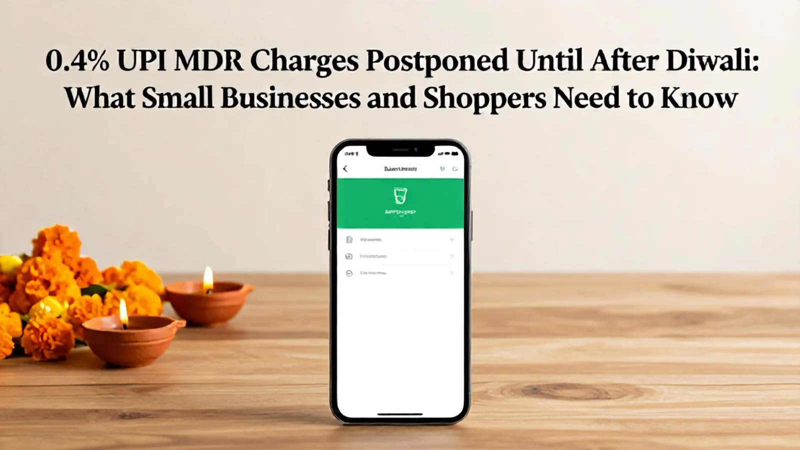 0.4% UPI MDR Charges Postponed Until After Diwali: What Small Businesses and Shoppers Need to Know